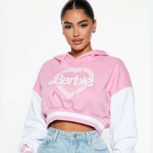 Barbie Sweatshirt Fashion Nova Barbie Love Athletic Cropped Pink Hoodie